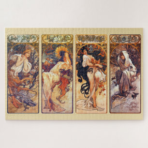 De Vier Jaargetijden 1897: Een Art Nouveau van Muc Legpuzzel