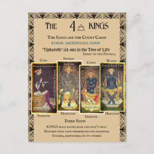 De VIER KINGS Minor Arcana Briefkaart