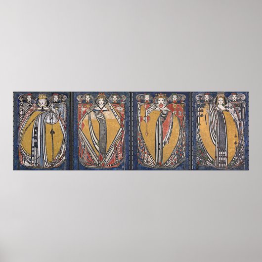 De vier koninginnen-deck van kaarten poster (Voorkant)