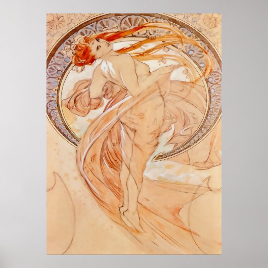 De vier kunsten - Dans, Art Nouveau Poster (Voorkant)