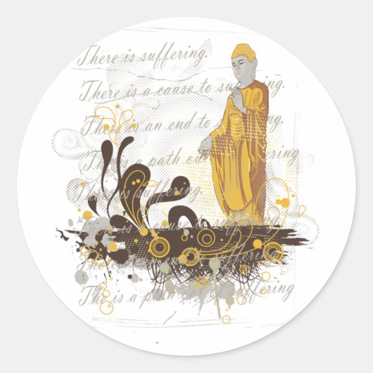 De vier Noble Truths Ronde Sticker (Voorkant)