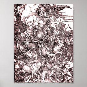 De vier paarden van de Apocalyps (Dürer, 1498) Poster