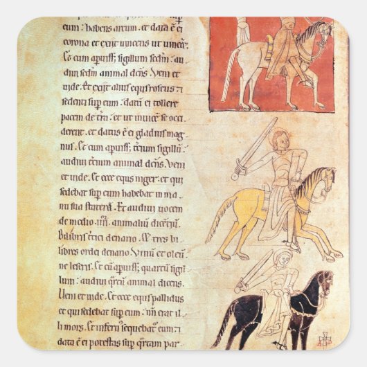 De vier paarden van de Apocalyps Vierkante Sticker (Voorkant)