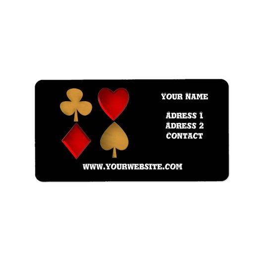 De vier pakken, persoonlijk etiket (Voorkant)