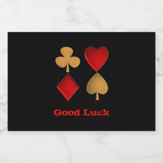 De vier pakken, persoonlijk likeurfles etiket (Enkel label)