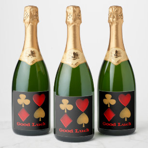 De vier pakken, persoonlijk sparkling wijnetiket