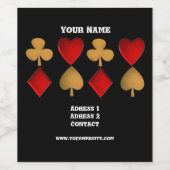 De vier pakken, persoonlijk wijn etiket (Enkel label)