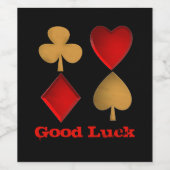 De vier pakken, persoonlijk wijn etiket (Enkel label)