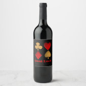 De vier pakken, persoonlijk wijn etiket (Voorkant)