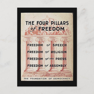 De vier pijlers van de vrijheid briefkaart