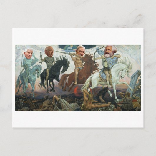 De vier ruiters van de Apocalyps Ansichtkaart Briefkaart (Voorkant)
