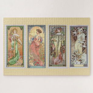 De vier seizoenen 1900: een art nouveau van Mucha Legpuzzel