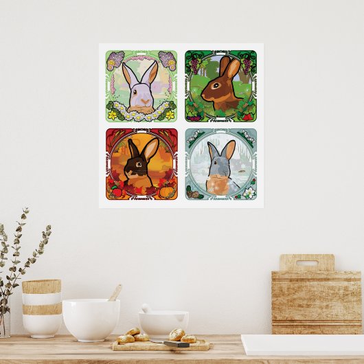 DE VIER SEIZOENEN POSTER (Keuken)