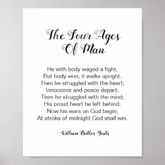 De vier tijdperken van Man gedicht door William Bu Poster