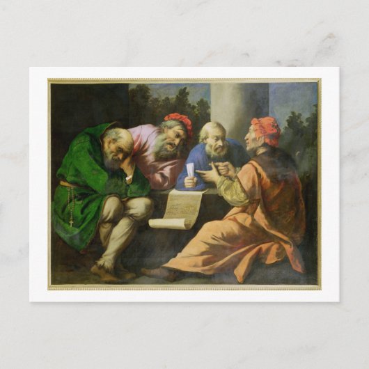 De vier vaders van de kerk (olie op het canvas) briefkaart (Voorkant)