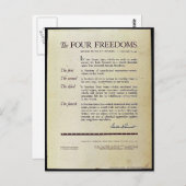 De vier vrijheden briefkaart (Voorkant / Achterkant)