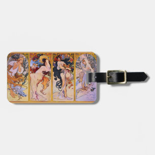 De vier zinnen Art Nouveau Bagagelabel