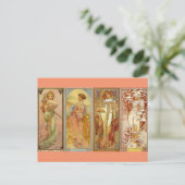 De vier zinnen Art Nouveau Briefkaart (Staand voorkant)