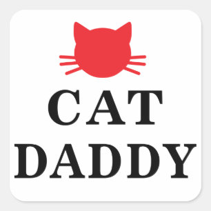 De Vierkante Stickers van de Papa van de kat