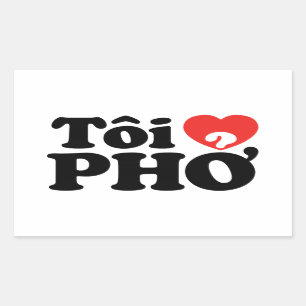De Vietnamese Taal Pho I van het Hart (Liefde) Rechthoekige Sticker
