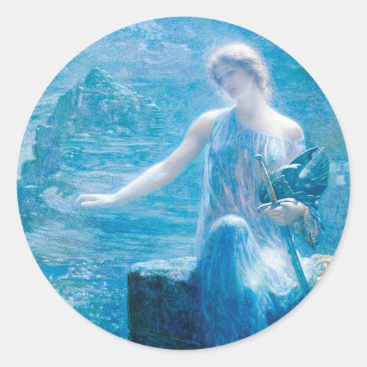 De Vigil van Valkyrie van Edward Robert Hughes Ronde Sticker (Voorkant)