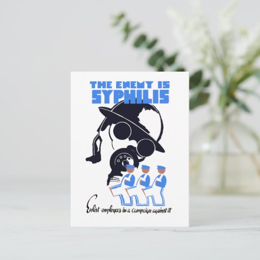 De vijand is zielig briefkaart (Staand voorkant)