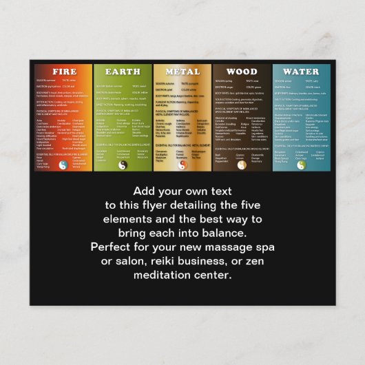 De vijf elementen flyer (Voorkant)