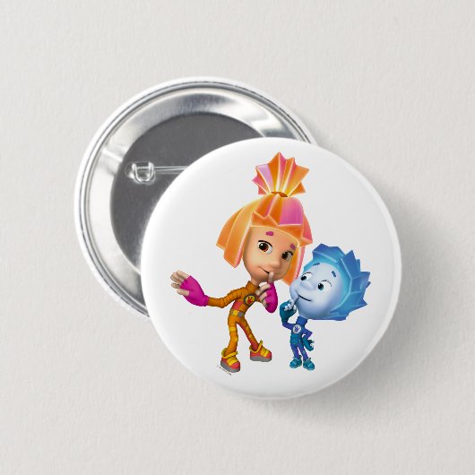 De vijf | Simka en Nolik Ronde Button 5,7 Cm (Voorkant /achterkant)