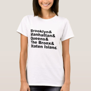 De vijf stadsdelen van New York City T-shirt
