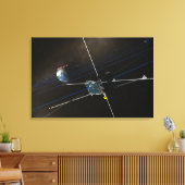 De vijf THEMIS-ruimtevaartuigen in een baan om de  Canvas Afdruk (Insitu (Woonkamer))