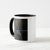 De vijf THEMIS-ruimtevaartuigen in een baan om de Mok (Voorkant links)