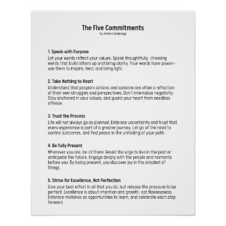 De vijf verbintenissen perfect poster