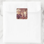 De vijf zintuigen 2 vierkante sticker (Tas)