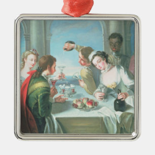 De vijf zintuigen metalen ornament