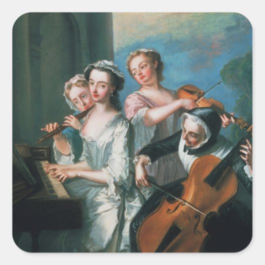 De vijf zintuigen vierkante sticker (Voorkant)