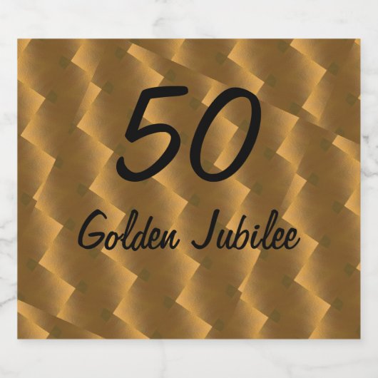 De vijftigste verjaardag is goud sparkling wijnetiket (Enkel label)