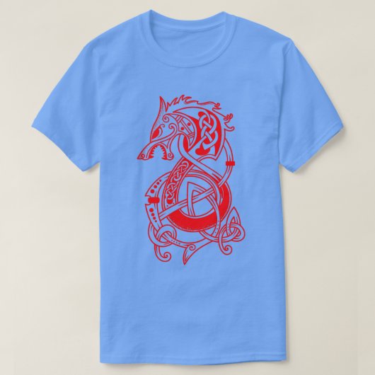 De Viking Wolf Fenrir Red T-shirt (Design voorkant)