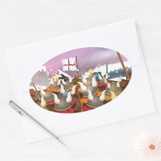 De Vikings Ovale Sticker (Envelop)