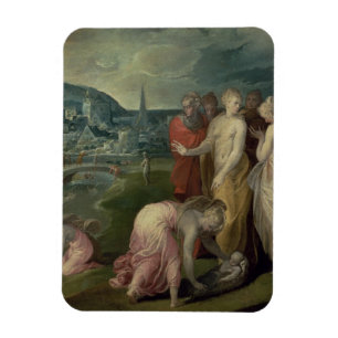 De vinding van Mozes (olie op doek) Magneet