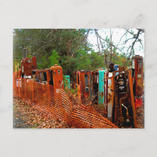 De vintage Benzinepompen van de Werf van de Troep Briefkaart