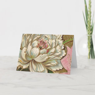 De vintage Bloem van de Pioen Kaart
