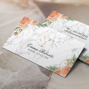 De Vintage Bloemen Elegante Marmeren Salon van de Visitekaartje