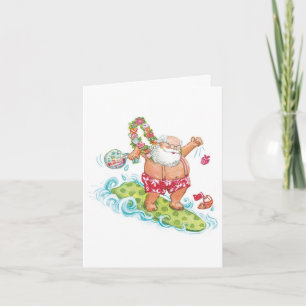 De vintage Cartoon die van Kerstmis de Kerstman Feestdagen Kaart