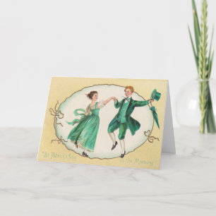 De vintage Dansende St Patrick Kaart van de Dag