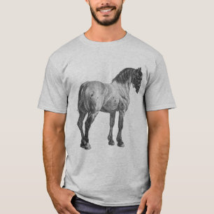 De vintage Druk van het Paard van het Ontwerp T-shirt