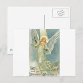 De vintage Engel van Kerstmis Feestdagenkaart (Voorkant / Achterkant)