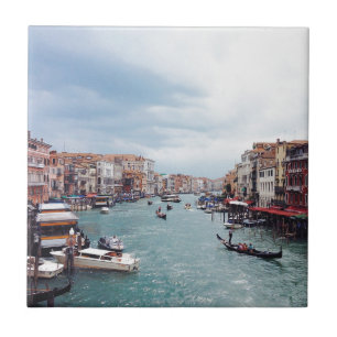 De vintage Foto van het Kanaal van Italië Veneti Tegeltje