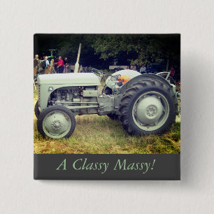 De vintage greeny Grijze foto van de massey Vierkante Button 5,1 Cm