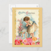 De vintage Groet van Pasen Feestdagenkaart (Voorkant / Achterkant)