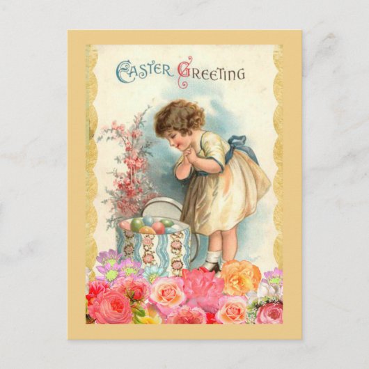 De vintage Groet van Pasen Feestdagenkaart (Voorkant)